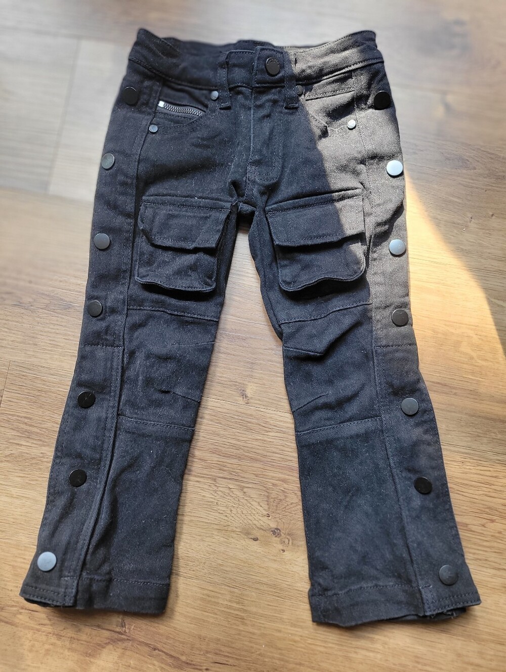Rockstar original cargo flare black jeans, boys, size 3T